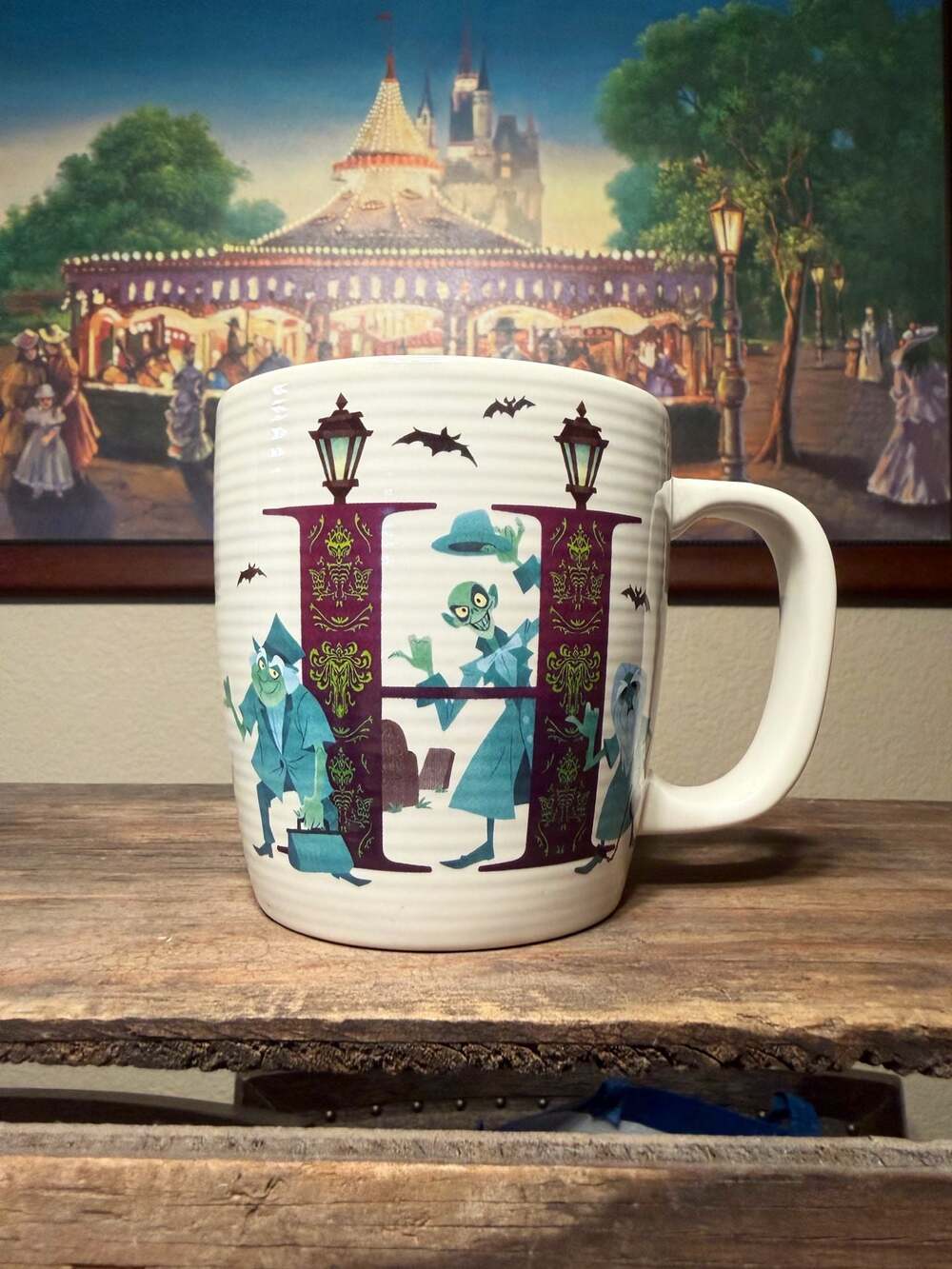 Disney Parks ABC Collection Haunted Mansion Coffee Mug Letter H